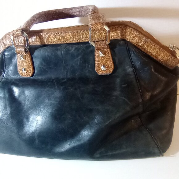 RARE Henri Bendel New York Vintage Leather Hand Bag w/ Compact - Picture 5 of 16